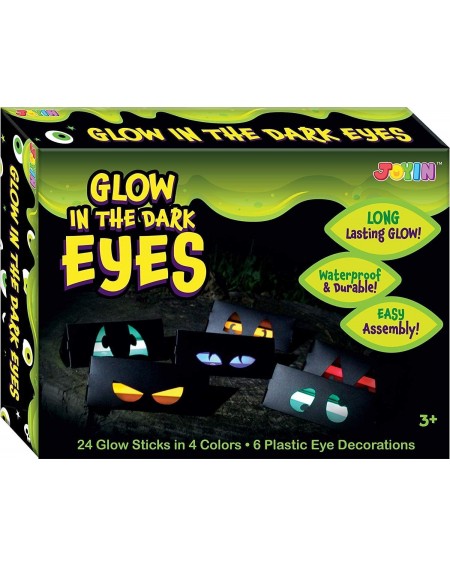 Party Favors Halloween 6 Pieces Plastic Eye Decorations with 24 Glow in The Dark Long Lasting Glow Sticks Festive Party Suppl...