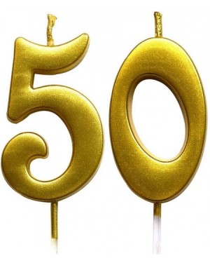 Birthday Candles 50th Birthday Table Cloth Covers and Gold 50th Birthday Numeral Candle - C719E84UQ6A $18.23