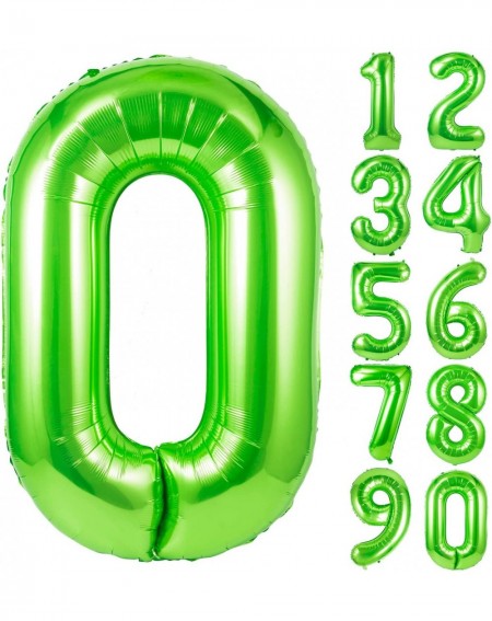 Balloons 40 Inch Single Green Number 0 Balloons- Large Numbers 0-9 Helium Foil Mylar Big Number Balloon for 0th Borthday Part...