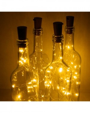 Indoor String Lights Wine Bottle Lights with Cork 20 LED Copper Wire String Lights- Pack of 6 Battery Operated Starry String ...