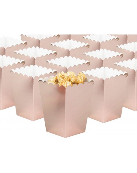 Favors Rose Gold Open-Top Popcorn Box Set of 36 Popcorn Favor Boxes Cardboard Candy Container Parties Mini Paper Popcorn Cont...