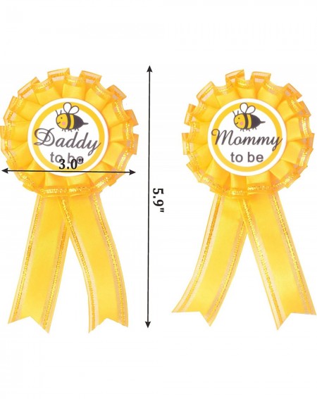 Favors Mommy to Bee Baby Shower Decoration- Mother To Be Flower Crown Set- Mommy to be Sash and Mommy to be Pin- Dad To Be Pi...