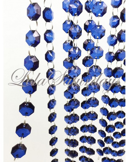 Banners & Garlands 15 Ft Acrylic Crystal Garland 5 YD Dark Saphire Blue - Dark Saphire Blue - CJ11TX63FB5 $22.86