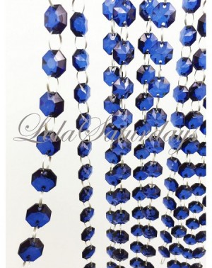 Banners & Garlands 15 Ft Acrylic Crystal Garland 5 YD Dark Saphire Blue - Dark Saphire Blue - CJ11TX63FB5 $9.68