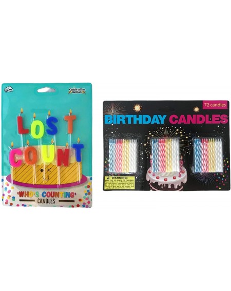 Birthday Candles Lost Count Cake Topper Bundle with 72 Birthday Candles - CZ19EUSL5LZ $25.80