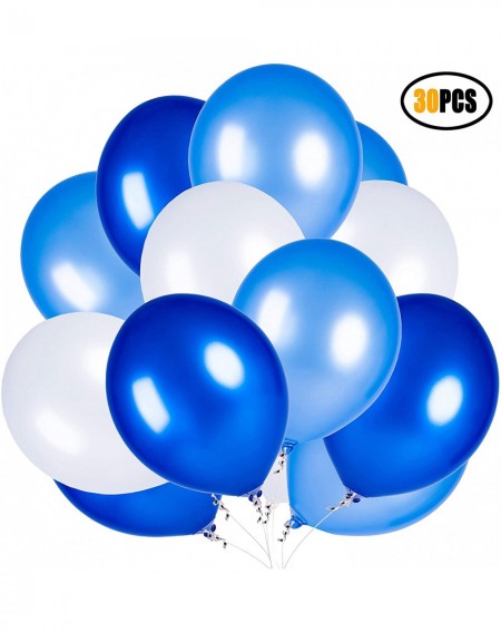 Balloons 12 Inch 30Pcs Quality Assorted Color Latex Balloons Set for Birthday Party Decoration Wedding Blue - Blue 2 - CZ18RC...