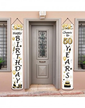 Banners & Garlands Happy 50th Birthday Party Banner Decorations Cheers to 50 Years Birthday Party Supplies Welcome Porch Sign...