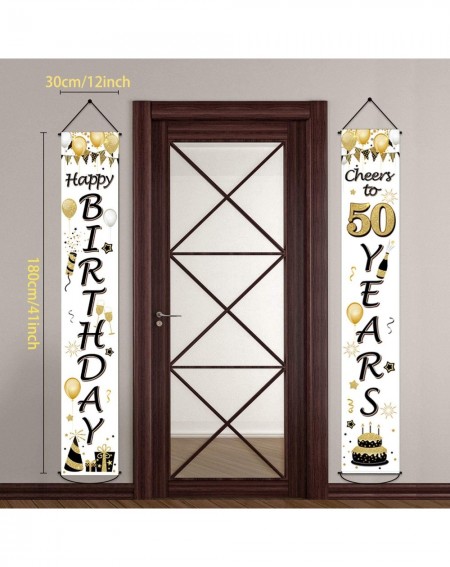 Banners & Garlands Happy 50th Birthday Party Banner Decorations Cheers to 50 Years Birthday Party Supplies Welcome Porch Sign...