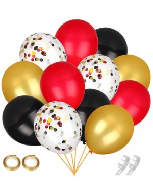 Balloons Red Black and Gold Confetti Balloons 70pcs 12 inch Latex Balloons for Shower Wedding Christmas Halloween Valentine's...