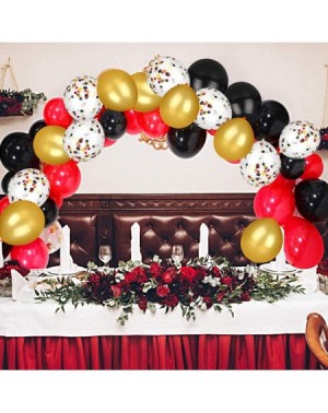 Balloons Red Black and Gold Confetti Balloons 70pcs 12 inch Latex Balloons for Shower Wedding Christmas Halloween Valentine's...