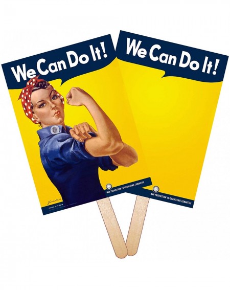 Favors Bulk 6-Pack Rosie The Riveter Collar Buttons and 6-Pack We Can Do It Hand Signs. Party Perfect. Favors. Decorations - ...
