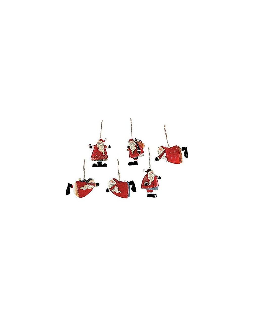 Ornaments Tin Santa Christmas Ornaments - 1-Pack- 12 Total Count - Great for Holiday Celebrations- Themed Parties- and Home D...