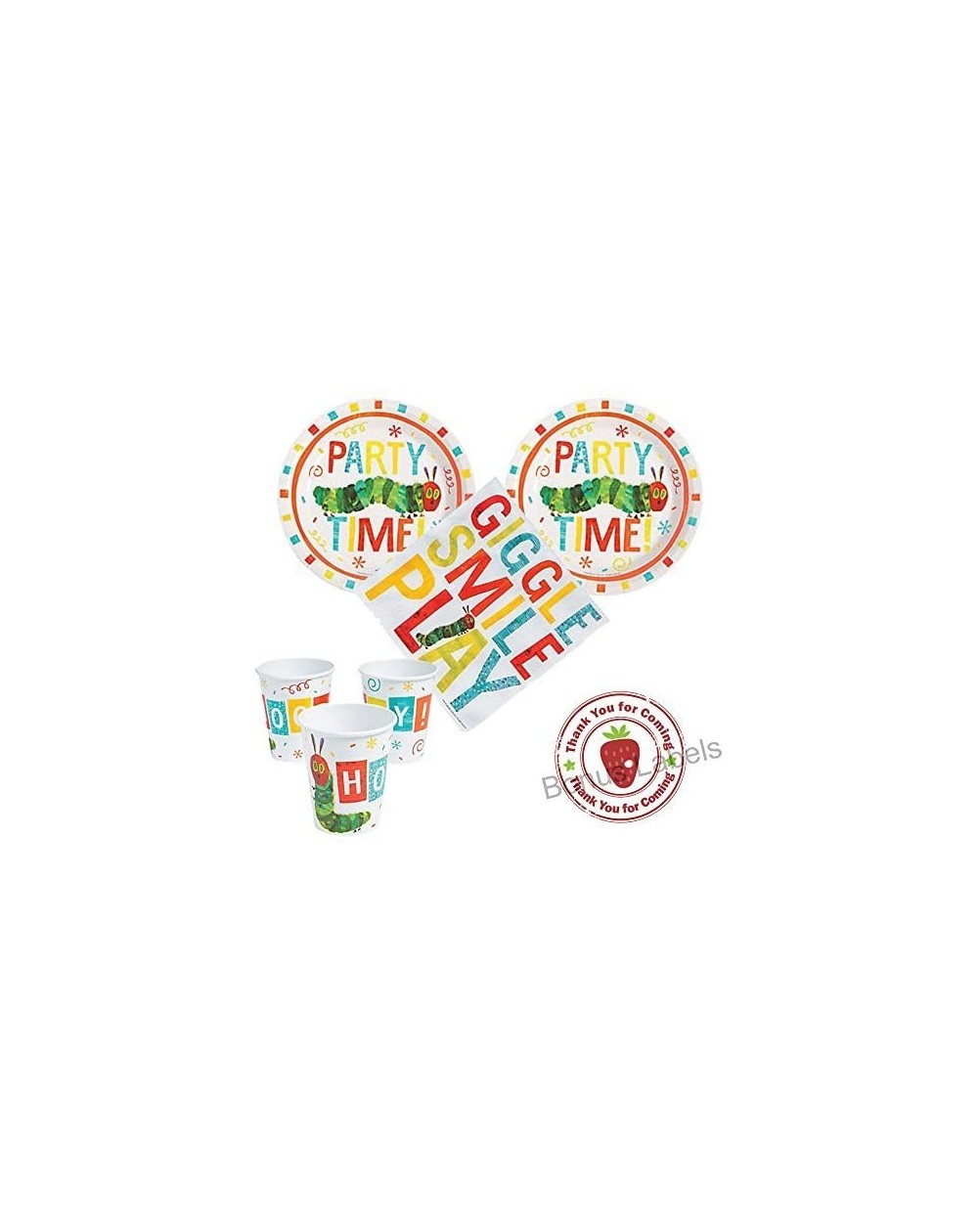 Party Packs The Very Hungry Caterpillar Party supplies 16 guests- cake plates- napkins- cups- bonus labels - CN12J72XP5F $33.80