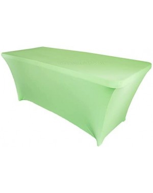 Tablecovers Wholesale (200 GSM) 6 FT Rectangular Spandex Stretch Fitted Table Cover Tablecloths Mint Green - Mint Green - CN1...