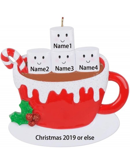 Ornaments Marshmallow Mug Personalized Family of 4 Christmas Ornament - Free Personalization - Family of 4 - C118YYTMSOU $34.47