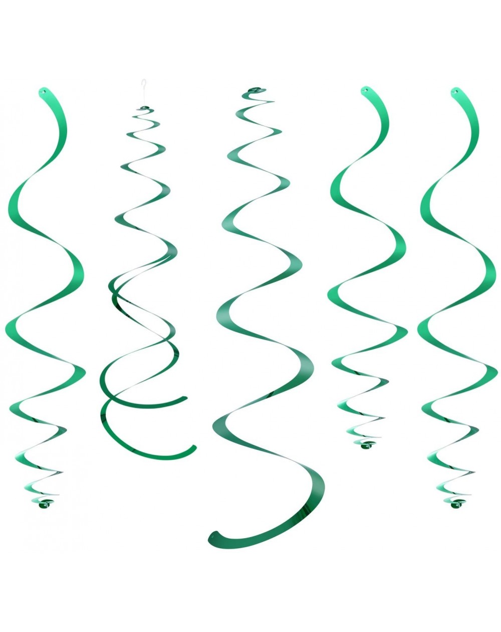 Banners & Garlands Green Party Hanging Swirl Decorations Plastic Streamers for Ceiling- Pack of 28 - Green - C118Q8NH4XY $21.29