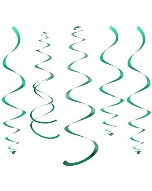 Banners & Garlands Green Party Hanging Swirl Decorations Plastic Streamers for Ceiling- Pack of 28 - Green - C118Q8NH4XY $21.29