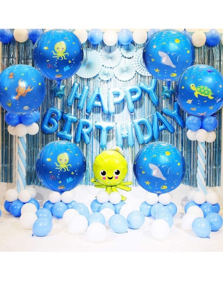 Balloons 22 Inches Large Reusable 4D Under The Sea Animals Foil Balloons for Kids Birthday Ocean Themed Party Decorations- Pa...