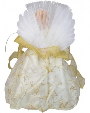 Tree Toppers 12" Ivory and Gold Lighted Angel Christmas Tree Topper - CC126XWR3QT $44.71