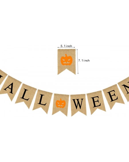 Banners & Garlands 8.2ft Halloween Banner Burlap - Halloween Ghost Pumpkin Banner Decorations - Ghost Festival Party Decorati...
