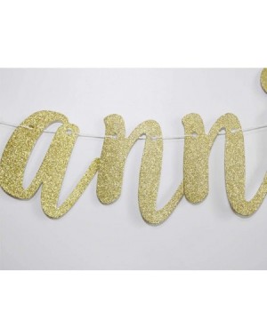 Banners & Garlands Happy Anniversary Banner- Gold Glitter Sign Garlands for Wedding Anniversary Party Bunting Supplies Photo ...