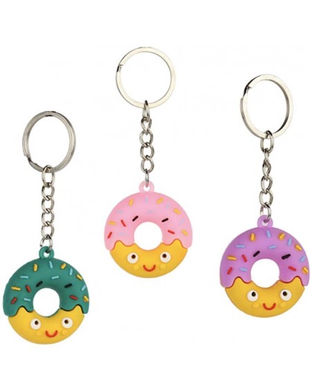 Party Favors Donut Party Favors Supplies Decorations with 24 Pack Donut Keychains Key Ring and 24 Pack Donut Rubber Wristband...