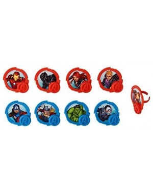 Cake & Cupcake Toppers Marvel Avengers Mightiest Hero Cupcake Rings - 24 Count - C618CKI8ED2 $7.75