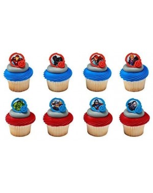 Cake & Cupcake Toppers Marvel Avengers Mightiest Hero Cupcake Rings - 24 Count - C618CKI8ED2 $7.75