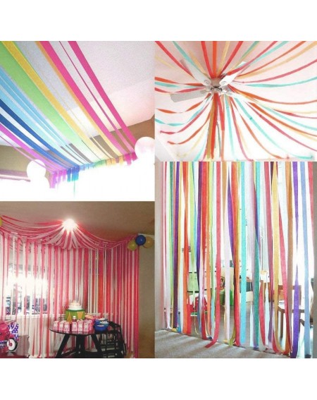 Streamers 81 Feet 6 Rainbow Color Crepe Paper Streamers for Party Decorations of Birthday- Wedding- Graduation- Ceremony- Fes...