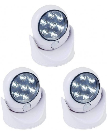 Outdoor String Lights Aurora Golden Motion Sensing Battery Operated LED Spot Light- Pure White- Uses 4 AA Batteries- 3 Pack -...