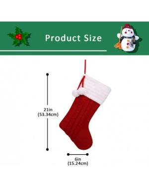 Stockings & Holders Christmas Stocking Home Decorations Gifts 21in- Twist Knot Pattern Xmas Present Socks Plush Faux Fur Cuff...