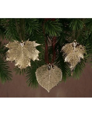 Ornaments Leaf Ornament - Aspen- Gold Plated- Real Leaves - CK111WFR3W7 $15.90