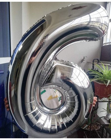 Balloons 40 inch Number Balloons Silver Number 7 Helium Foil Birthday Party Decorations Digit Balloons - Number 7 Balloon - C...