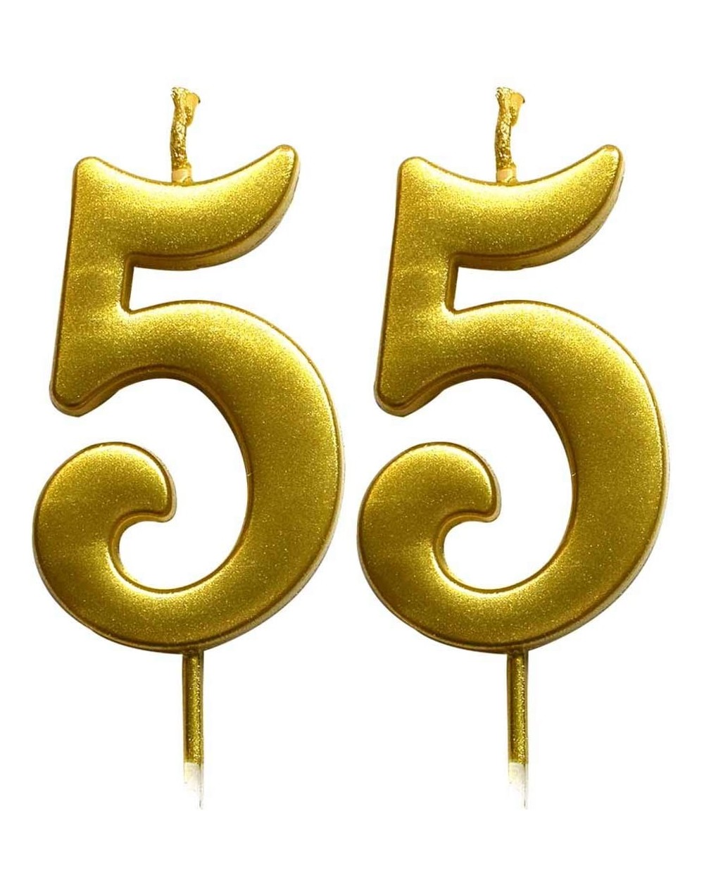 Birthday Candles Gold 55th Birthday Numeral Candle- Number 55 Cake Topper Candles Party Decoration for Women or Men - C118TW7...