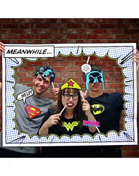 Photobooth Props DC Comics Superhero Photobooth Props - Includes 25 Different Character Props and a Photo Frame - CG12DJU8FH9...