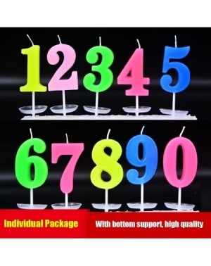 Cake Decorating Supplies Birthday Candles 0-9 Molded Number Candles for Party Time Special Day Funny Wish Candles Multicolor-...