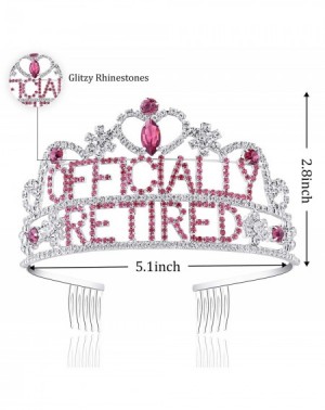 Favors Womens Officially Retired Tiara Crown and Crown Retired Headband Retired Party Supplies for Women (Silver and Rose Red...