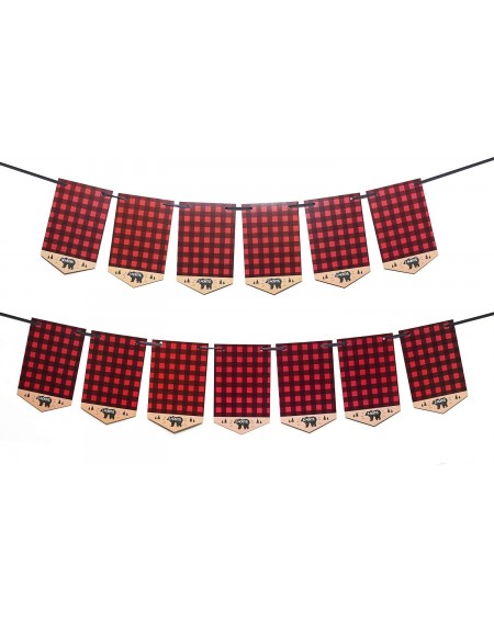Banners Lumberjack First Birthday Photo Banner Baby Monthly Photo Prop Buffalo Plaid Camping Bunting Garland- Woodland Party ...