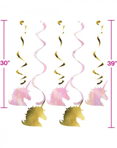 Party Packs Unicorn Birthday Party Supplies Hanging Decorations - Metallic Hanging Unicorn Whirls Honeycomb Tissue Garland - ...