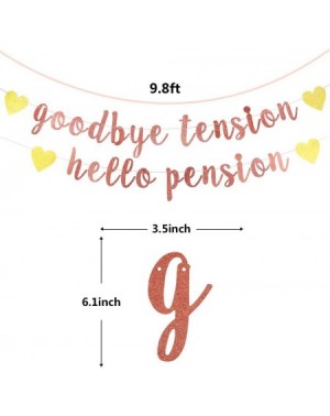 Banners & Garlands Rose Gold Glitter Goodbye Tension Hello Pension Banner-Retirement Party Decorations Sign-Going Away Party ...