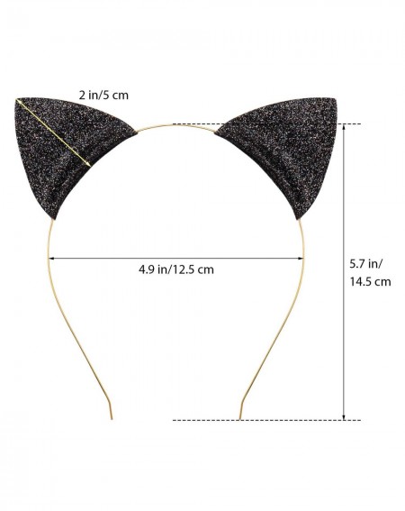 Party Favors 3 Pieces Glitter Cat Ears Headband Cat Ear Hair Hoop Hair Accessories for Women Halloween Fancy Dress - CM19EG95...