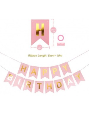 Balloons Birthday Decoration- Golden Happy Birthday Party Decoration Supplies Happy Birthday Bunting Banner Tissue Paper- Gol...