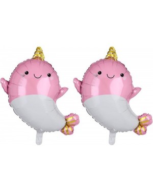Balloons 2 Pcs 28 Inch Giant Light Pink Happy Narwhal Super Shape Foil Mylar Balloon Birthday Decorations Party Supplies Baby...