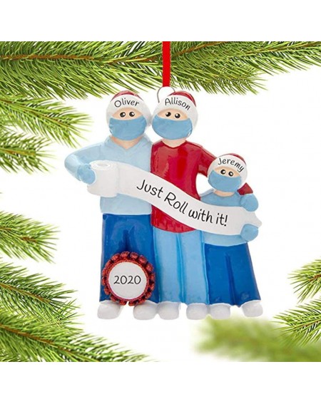 Ornaments Personalized Survival Family of 3/4/5/6 Christmas Tree Ornament- Pandemic Family- 2020 Home Quarantine Gifts Figuri...