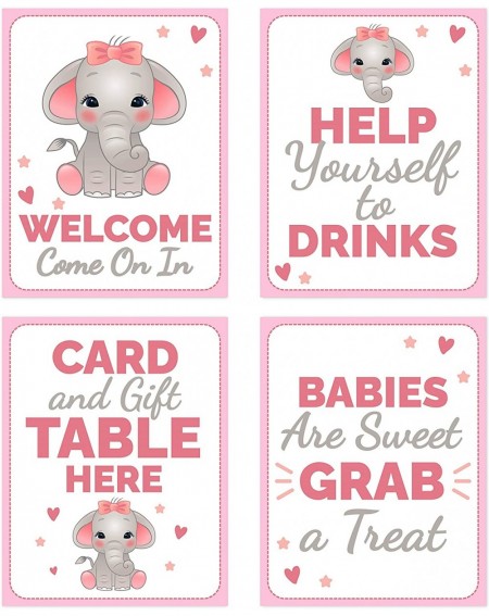 Centerpieces Pink Elephant Baby Shower Table Decorations Signs - Centerpiece Decor Supplies for Girls - CC18TNUZETT $18.70