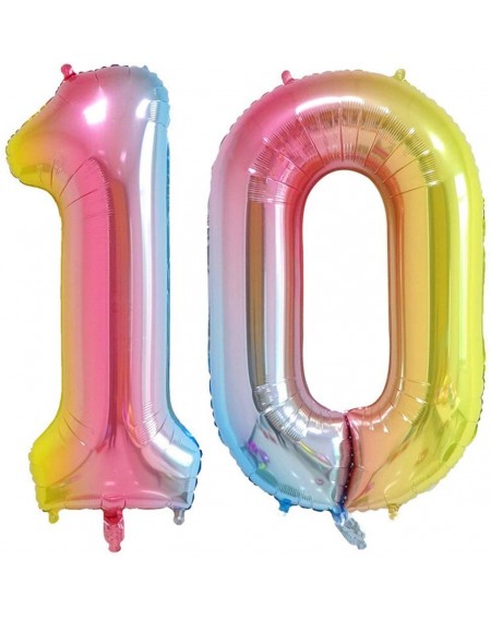 Balloons Number 10 Balloons- Rainbow- 40 Inch - Number 10 - C818UO77Z69 $22.37