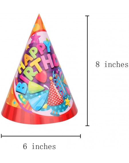 Party Hats Happy Birthday Party Hats Set of 12 - CH19DW7Y9RR $10.64