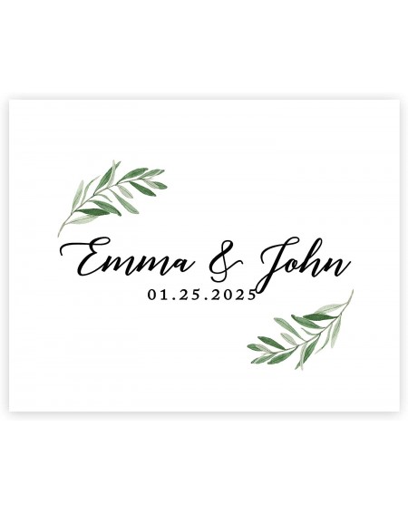 Guestbooks Custom Large Wedding Canvas Guestbook Alternative- 16 x 20 Inches- Eucalyptus Greenery Stems- Horizontal- Personal...