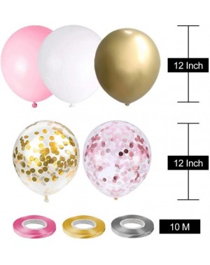 Balloons Pink Gold and White Balloon 60PCs- Pink Gold Confetti Balloons Gold Metallic Balloons White Balloons for Baby Bridal...