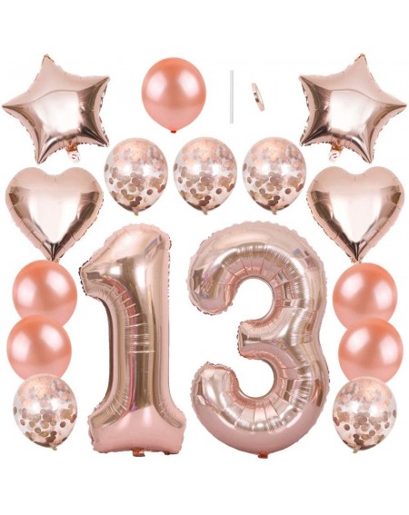 Balloons 40" 13th Number Balloon Mylar Balloon 18" Star Heart Foil Balloon 12" Sequins Latex Balloon for Birthday Party Weddi...